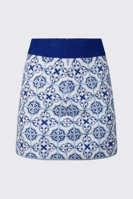 Skirts for comfortable vacation outfits -MATILDE SKIRT | BLUE AZULEJOS