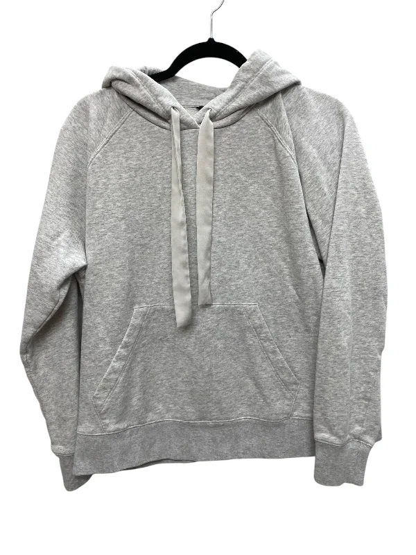 Trendy sweatshirt with patchwork details -Sweatshirt Hoodie By Banana Republic In Grey, Size: M