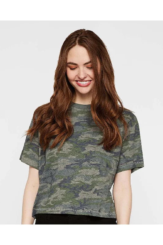 T-shirts for simple, chic styling -LAT Womens Boxy Short Sleeve Crewneck T-Shirt - Vintage Camo