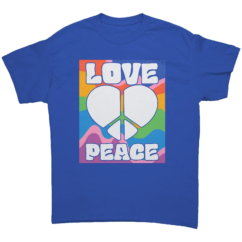 T-shirts for tropical vacation street fashion -LOVE and PEACE Heart Peace Sign Unisex T-Shirt