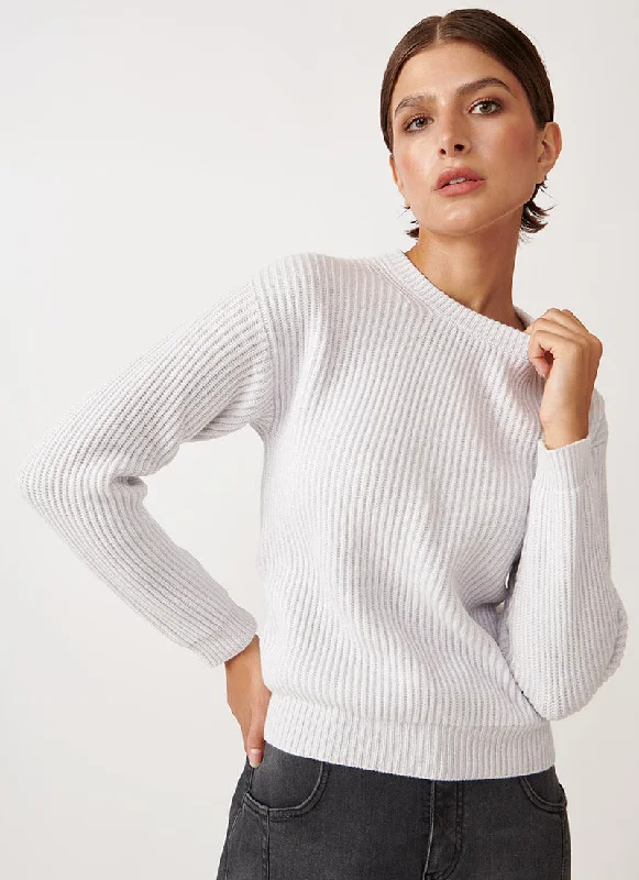 Warm sweatshirt with a relaxed fit for cool weather -Trendy sweatshirt with a high neckline for added warmth -Ribbed Wool and Cashmere-Blend Crewneck Sweater