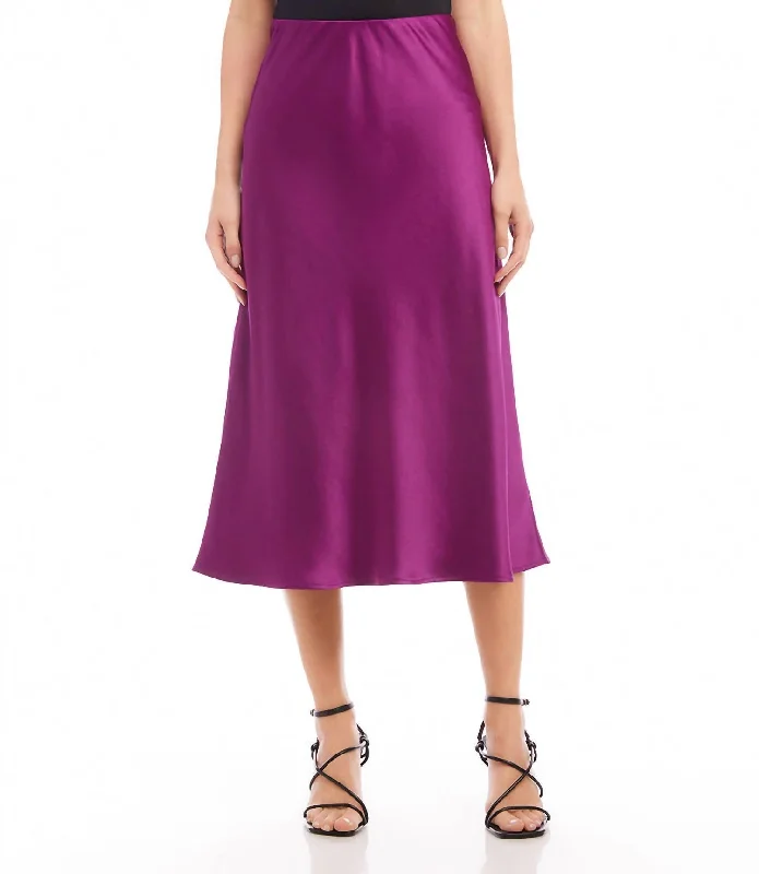 Skirts with flouncy hems for an added feminine touch -Bias Cut Midi Skirt In Magenta