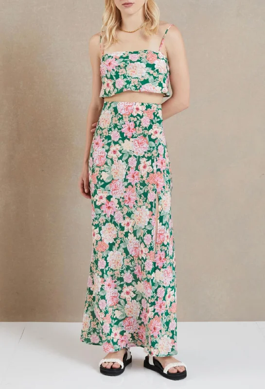 Comfortable maxi skirts for everyday wear -Botanica Maxi Skirt In Floral Print