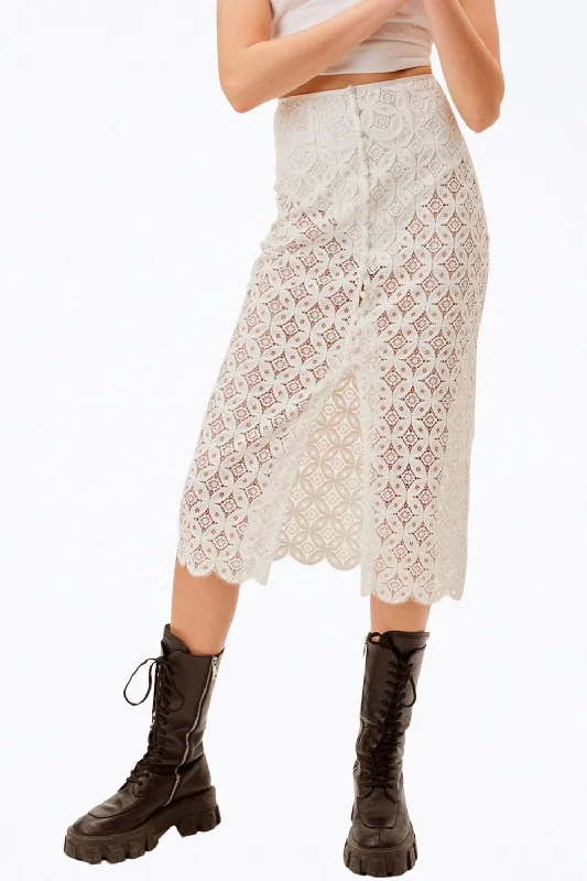 Skirts for holiday events -Charmaine Midi Skirt In White