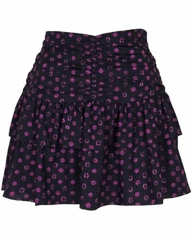 Skirts for a trendy, casual look -Isola Mini Skirt In Black/pink