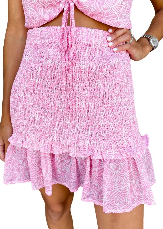 Skirts with a high-low hem for added drama -Pattern Smock Skirt In Pink