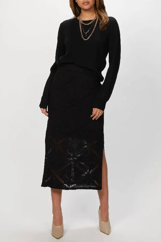 Long skirts for elegant looks -Pencil Midi Skirt In Black