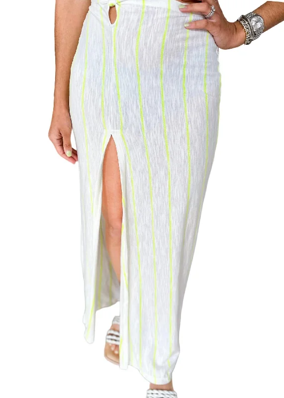 Skirts with elegant patterns for formal settings -Stevie Maxi Skirt In Glow Stripe