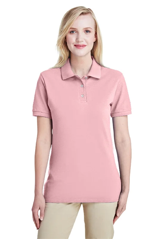 Printed button-up blouses for fun outfits -Jerzees Womens Short Sleeve Polo Shirt - Classic Pink