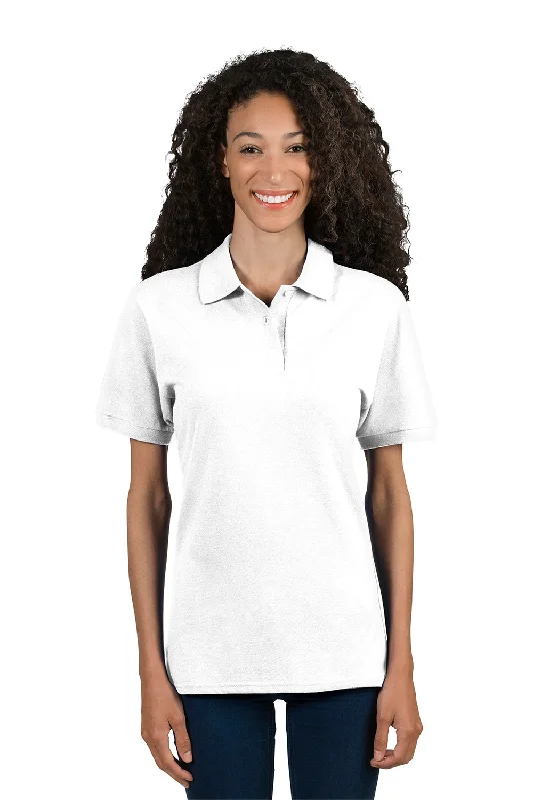 Silk shirts for an elevated wardrobe -Jerzees Womens Short Sleeve Polo Shirt - White