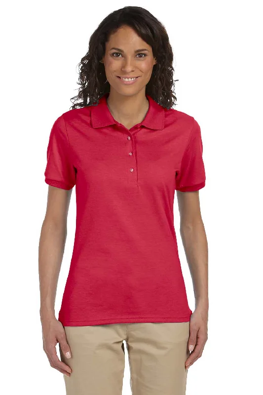 Flowy blouses for a soft, feminine silhouette -Jerzees Womens SpotShield Stain Resistant Short Sleeve Polo Shirt - True Red