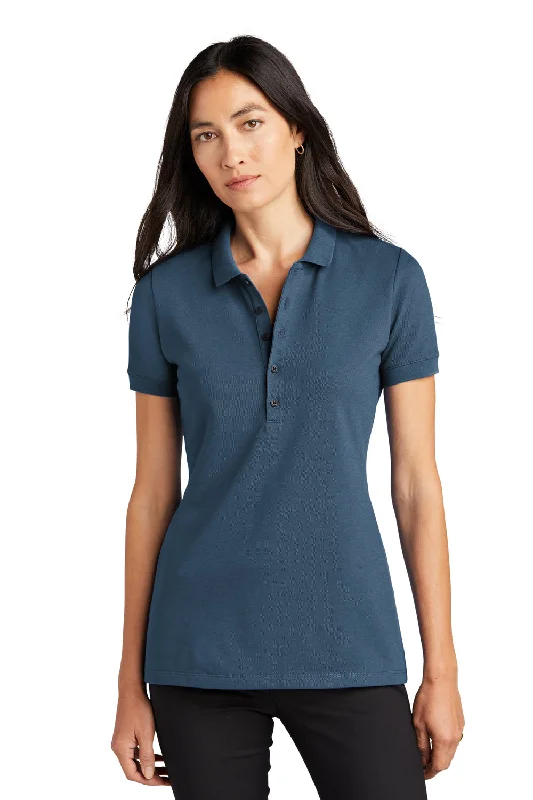 Elegant satin shirts for sophisticated occasions -Mercer+Mettle Womens Moisture Wicking Short Sleeve Polo Shirt - Insignia Blue