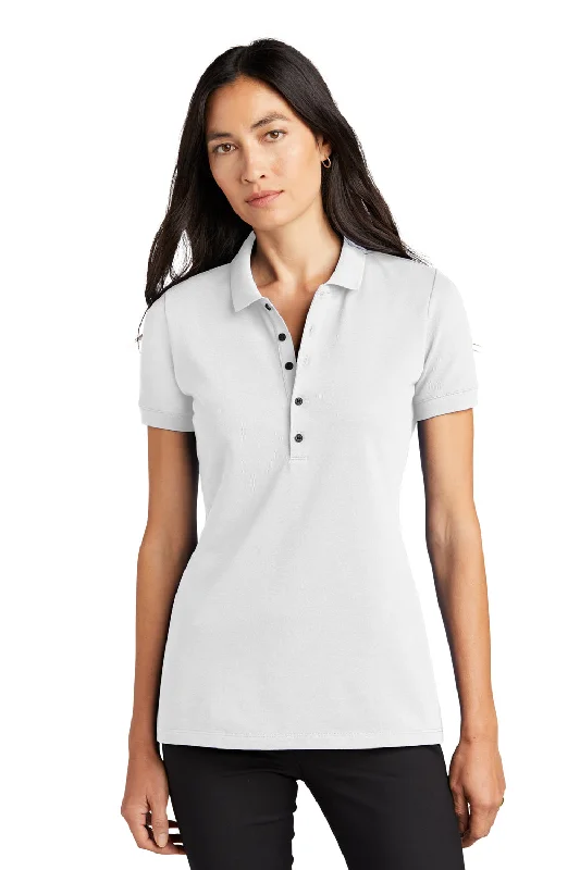 Blouses with bold prints for a trendy statement -Mercer+Mettle Womens Moisture Wicking Short Sleeve Polo Shirt - White