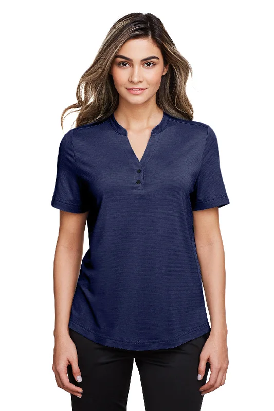 Formal blouses for dressy office attire -North End Womens Jaq Performance Moisture Wicking Short Sleeve Polo Shirt - Classic Navy Blue