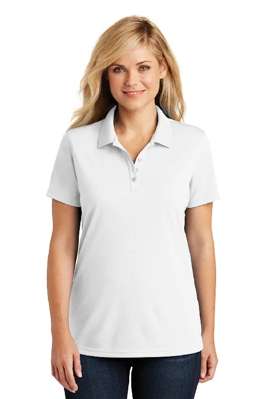 Casual button-down blouses for everyday wear -Port Authority Womens Dry Zone Moisture Wicking Short Sleeve Polo Shirt - White