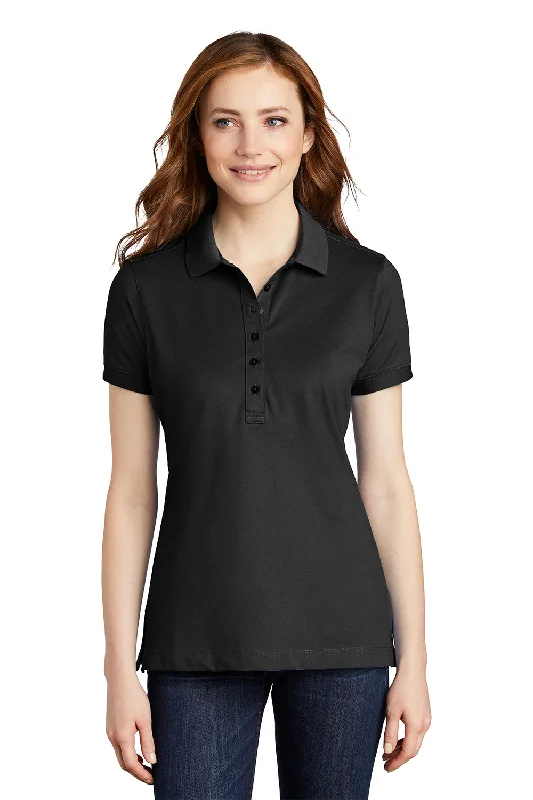 Classic blouses for a minimalist wardrobe -Port Authority Womens Moisture Wicking Short Sleeve Polo Shirt - Black