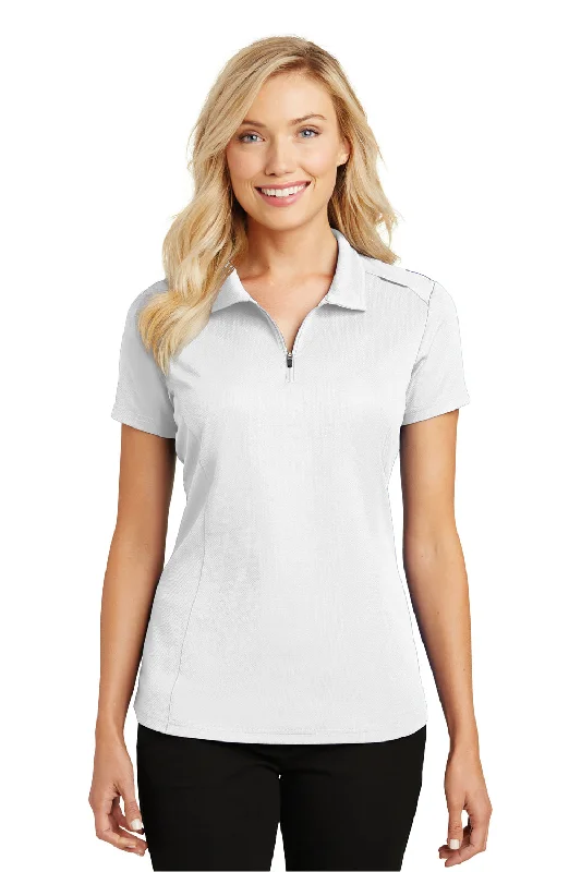 T-shirt blouses for a casual chic look -Port Authority Womens Moisture Wicking Short Sleeve Polo Shirt - White - Closeout