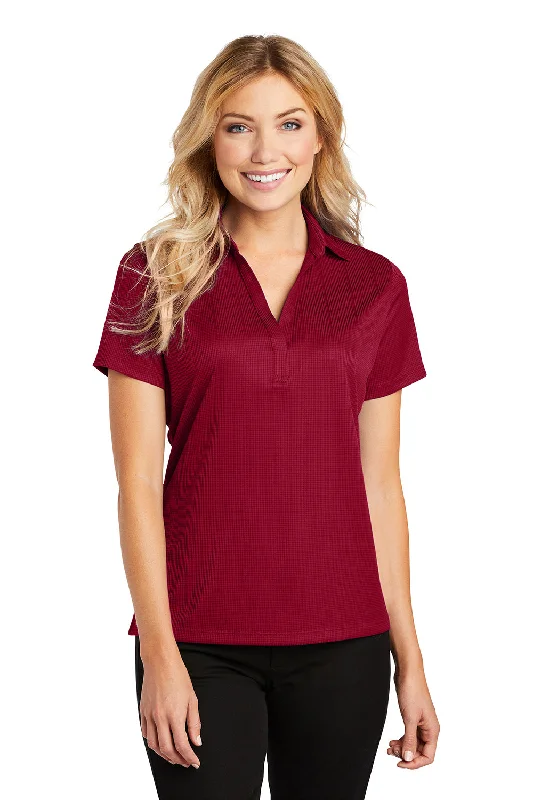 Summer shirts for warm-weather outfits -Port Authority Womens Performance Moisture Wicking Short Sleeve Polo Shirt - Rich Red