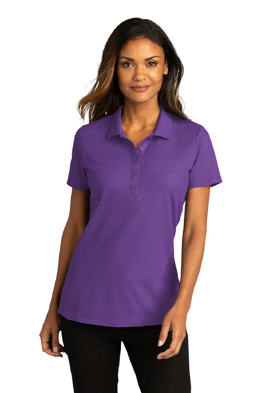 Trendy shirts for modern fashion -Port Authority Womens React SuperPro Snag Resistant Short Sleeve Polo Shirt - Purple