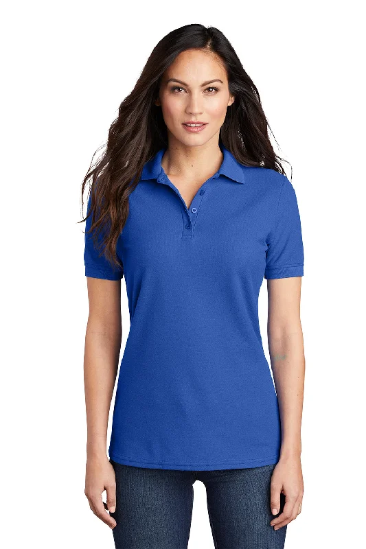 Classic button-down shirts for everyday outfits -Port & Company Womens Core Stain Resistant Short Sleeve Polo Shirt - Royal Blue