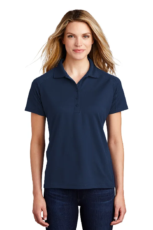 Casual shirts for laid-back weekends -Sport-Tek Womens Dri-Mesh Moisture Wicking Short Sleeve Polo Shirt - Navy Blue