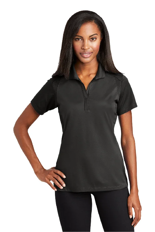 Cotton shirts for breathable comfort -Sport-Tek Womens Sport-Wick Moisture Wicking Short Sleeve Polo Shirt - Iron Grey/Black