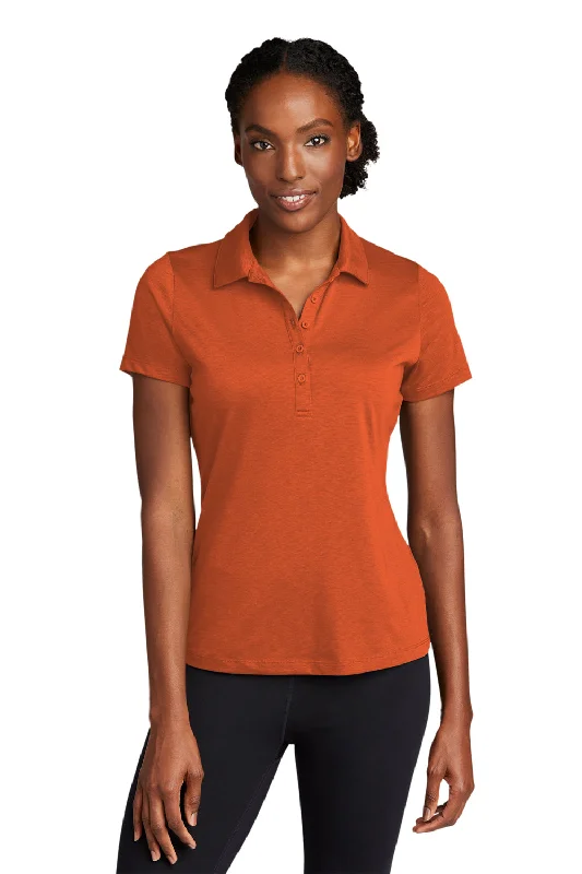 Flannel shirts for cool-weather style -Sport-Tek Womens Strive Moisture Wicking Short Sleeve Polo Shirt - Texas Orange