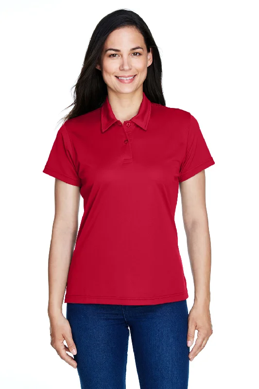 Blouses for formal dinners and events -Team 365 Womens Command Performance Moisture Wicking Short Sleeve Polo Shirt - Scarlet Red