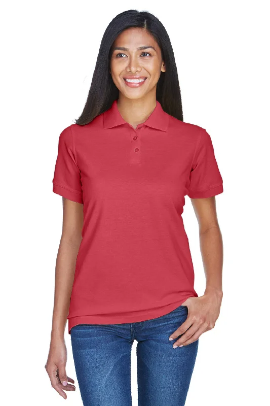 T-shirt blouses for everyday casual wear -UltraClub Womens Classic Short Sleeve Polo Shirt - Cardinal Red - Closeout