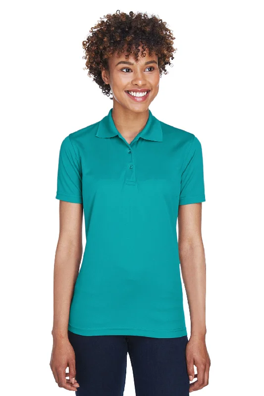 Bohemian blouses for laid-back fashion -UltraClub Womens Cool & Dry Moisture Wicking Short Sleeve Polo Shirt - Jade Green