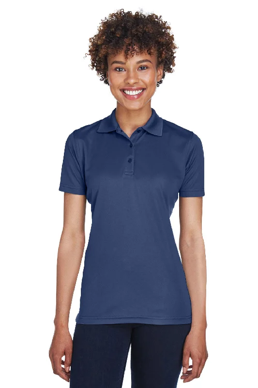 Sheer blouses for breathable comfort -UltraClub Womens Cool & Dry Moisture Wicking Short Sleeve Polo Shirt - Navy Blue