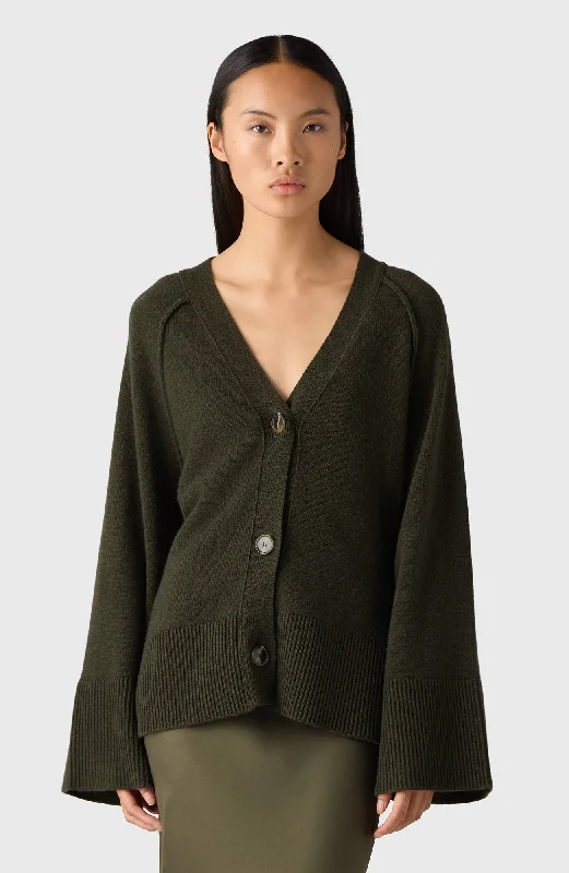 Soft wool cardigan for winter layering -The Rebecca Cardigan