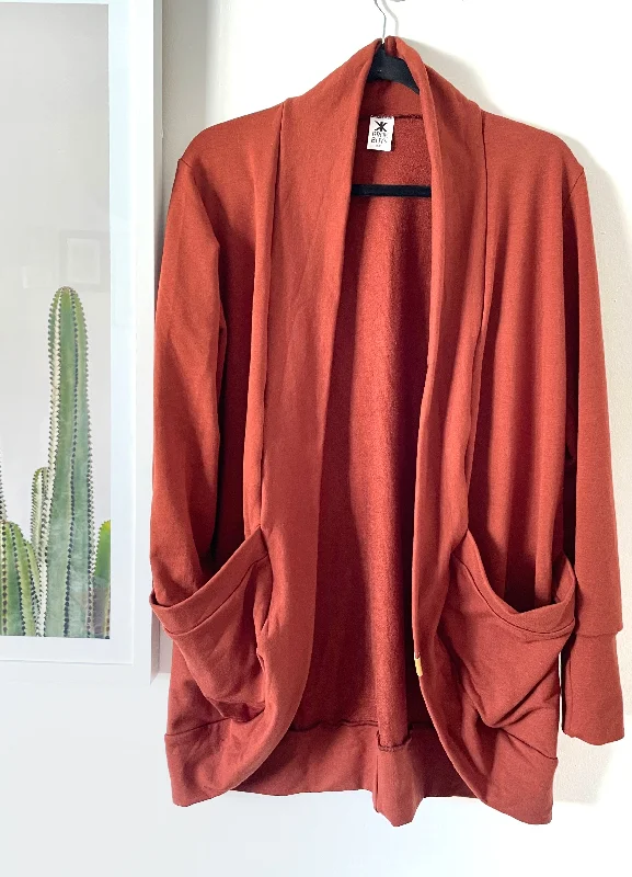 Cardigan with unique buttons for standout style -Chestnut Bamboo Slouchy Cardigan