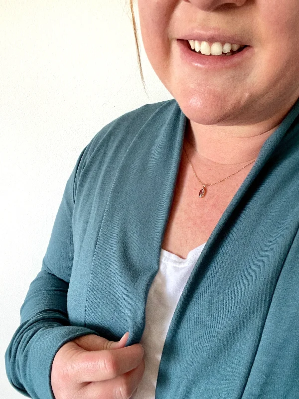 Button-down cardigan for a professional look -Dusk Bamboo Slouchy Cardigan