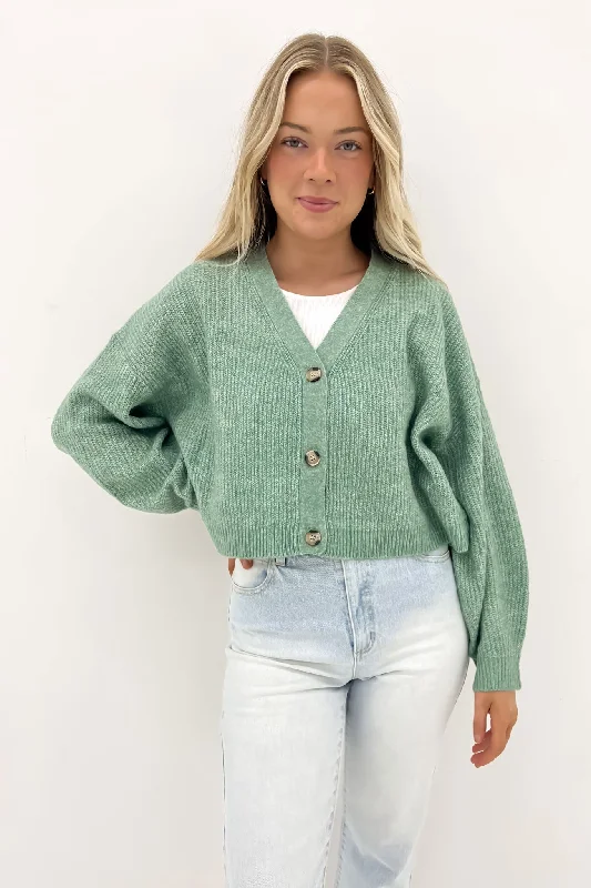 Comfortable cardigan with extra warmth -Harmony Cardi Sage