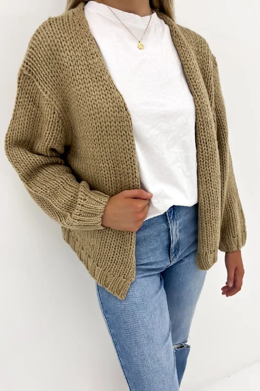 Lightweight cardigan for layering in spring -Harriette Cardi Oatmeal