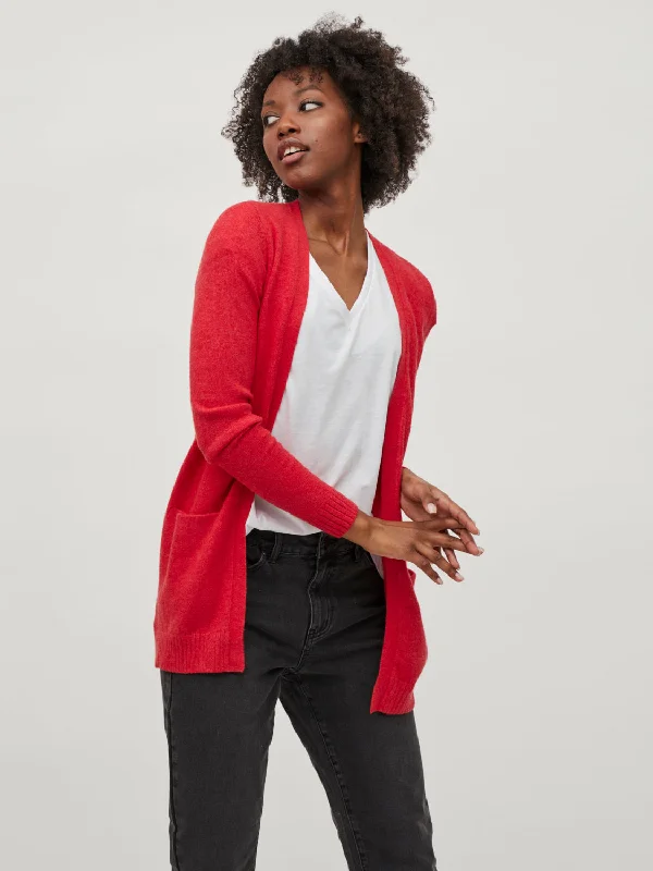 Cozy cardigan for wearing over button-ups -VIRIL Cardigan - Barbados Cherry