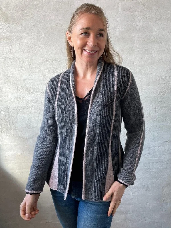 Trendy cardigan with asymmetrical hems for a unique look -Mermaid jacket by Hanne Falkenberg, No 2 knitting kit