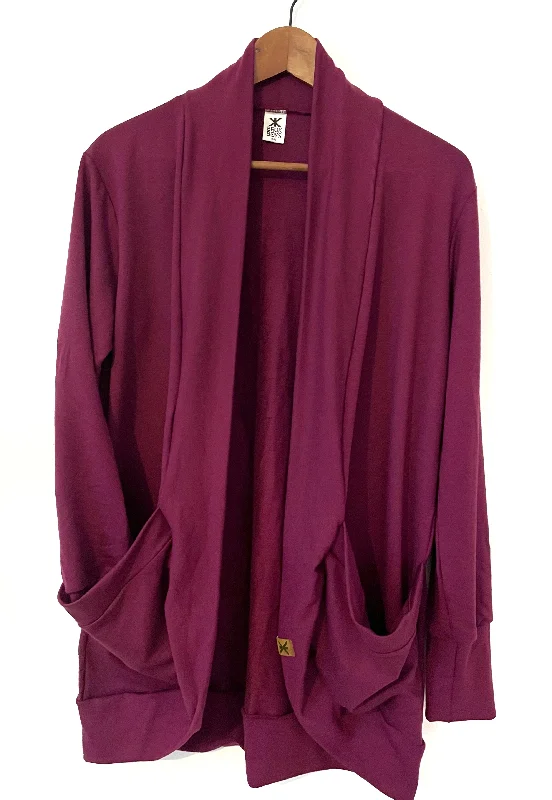 Stylish cardigan for date night outfits -Mulberry Bamboo Slouchy Cardigan