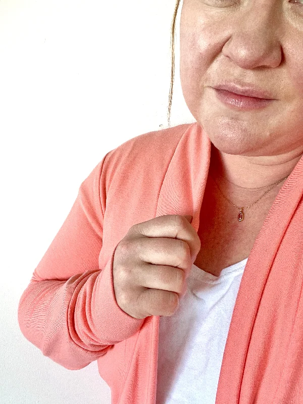 Knit cardigan for cooler spring days -Popsicle Bamboo Slouchy Cardigan