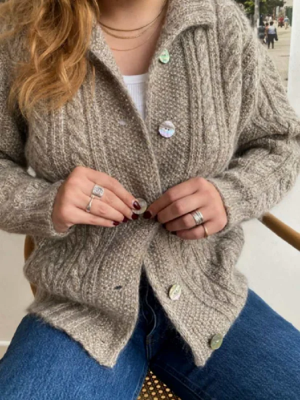 Elegant cardigan with a relaxed fit for stylish comfort -Tomas cardigan by Hanne Falkenberg, No 20 + silk mohair knitting kit