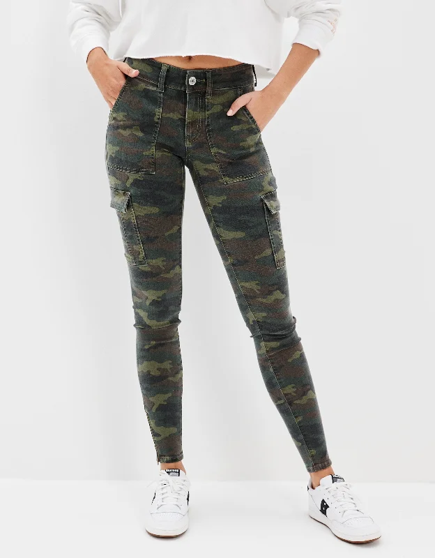 Printed patterned pants for bold fashion -AE Ne(x)t Level Low-Rise Cargo Camo Jegging