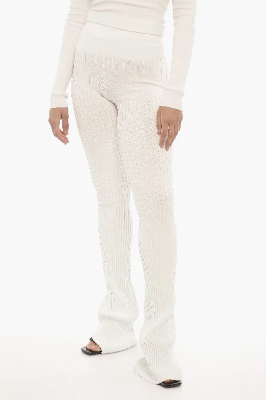 Bootcut pants for a timeless silhouette -ANDREĀDAMO Ribbed Boot Cut Pants