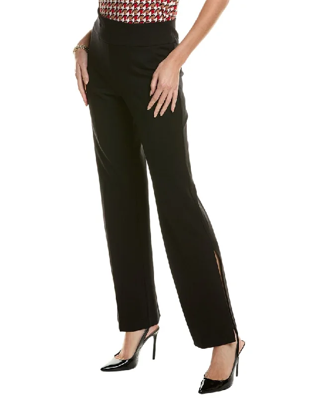 Vintage pants for unique fashion -Anne Klein High-Rise Slit Boot Pant