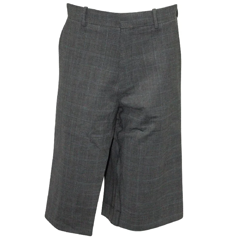 Elegant dress pants for formal gatherings -Balenciaga Check Tapered Cropped Trousers in Gray Wool