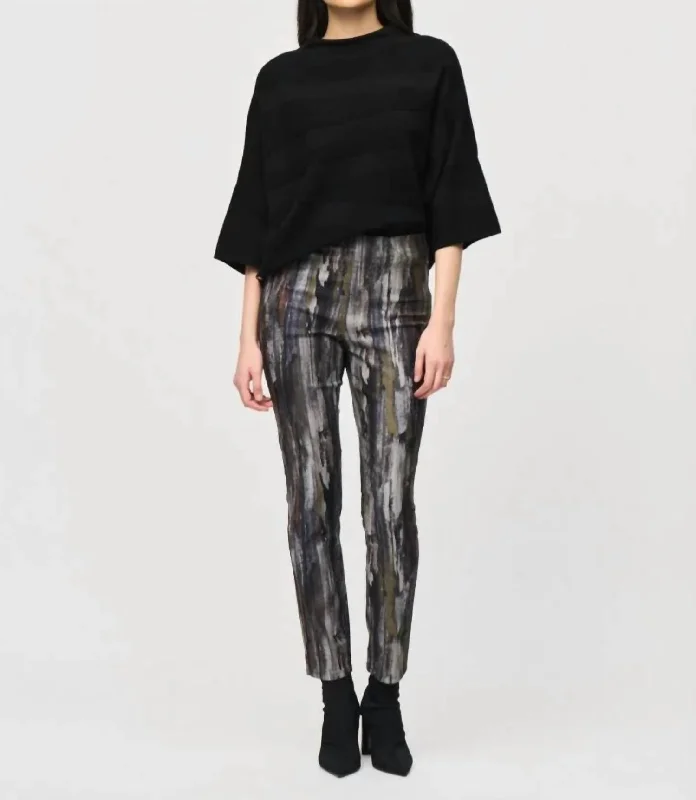 Denim pants for weekend getaways -Bohemian Abstract Trousers In Multi