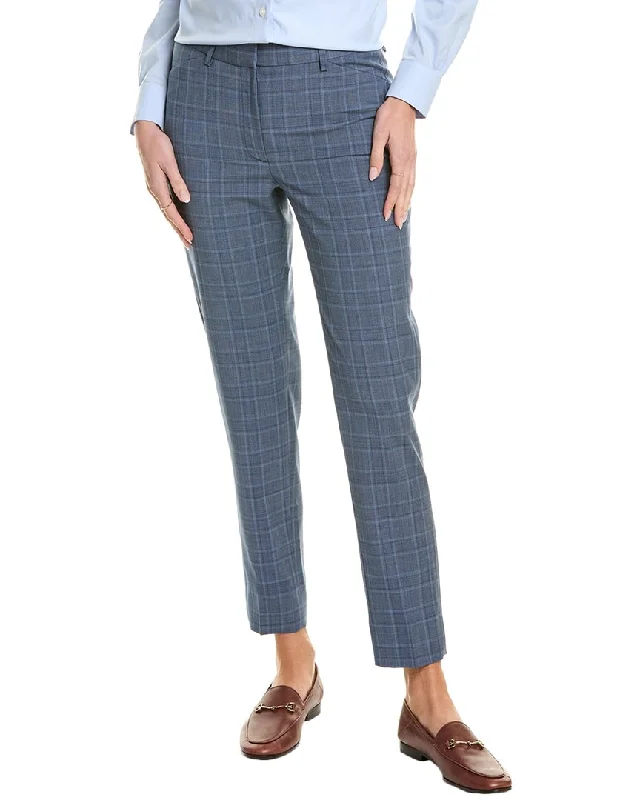 Plaid pants for preppy style -Brooks Brothers Explorer Slim Crop Wool-Blend Pant