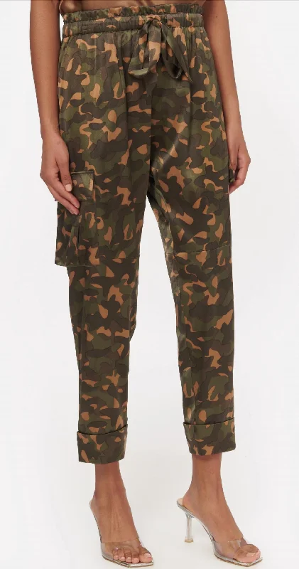 Denim trousers pants for daily wear -Carmen Cargo Pant In Camo