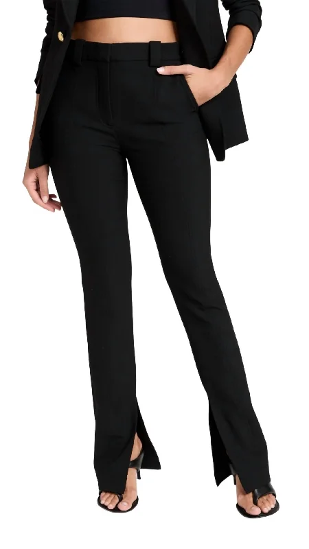 Casual fleece-lined pants for fall and winter -Carson Pant In Black