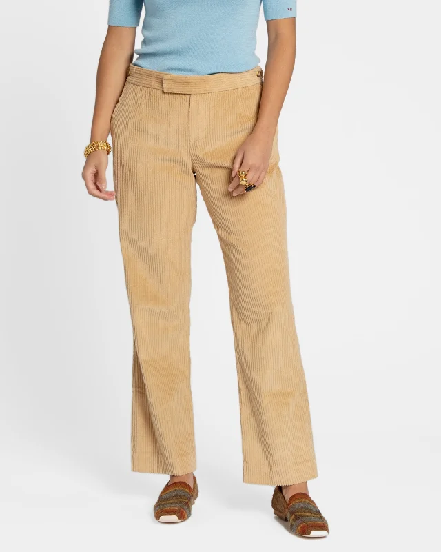 Slim jogger pants for athleisure -Chloe Corduroy Pant Camel